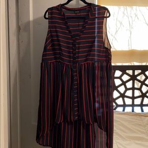 Torrid stripe sleeveless blouse sz 1W